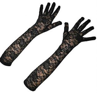 verkoop - attributen - Handschoenen - Handschoenen kant zwart lang